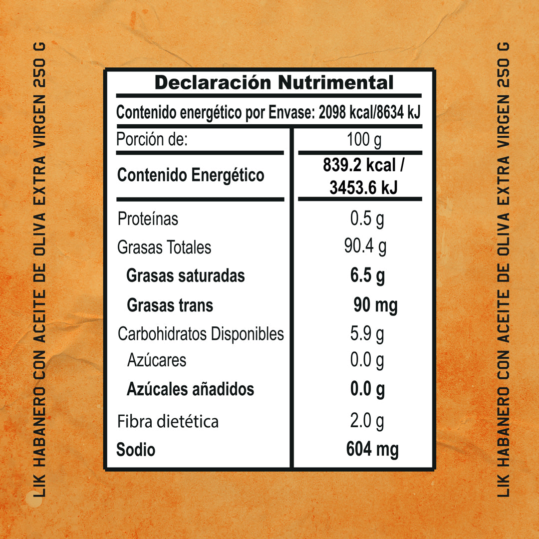 Chicharron de Habanero con Aceite de Oliva